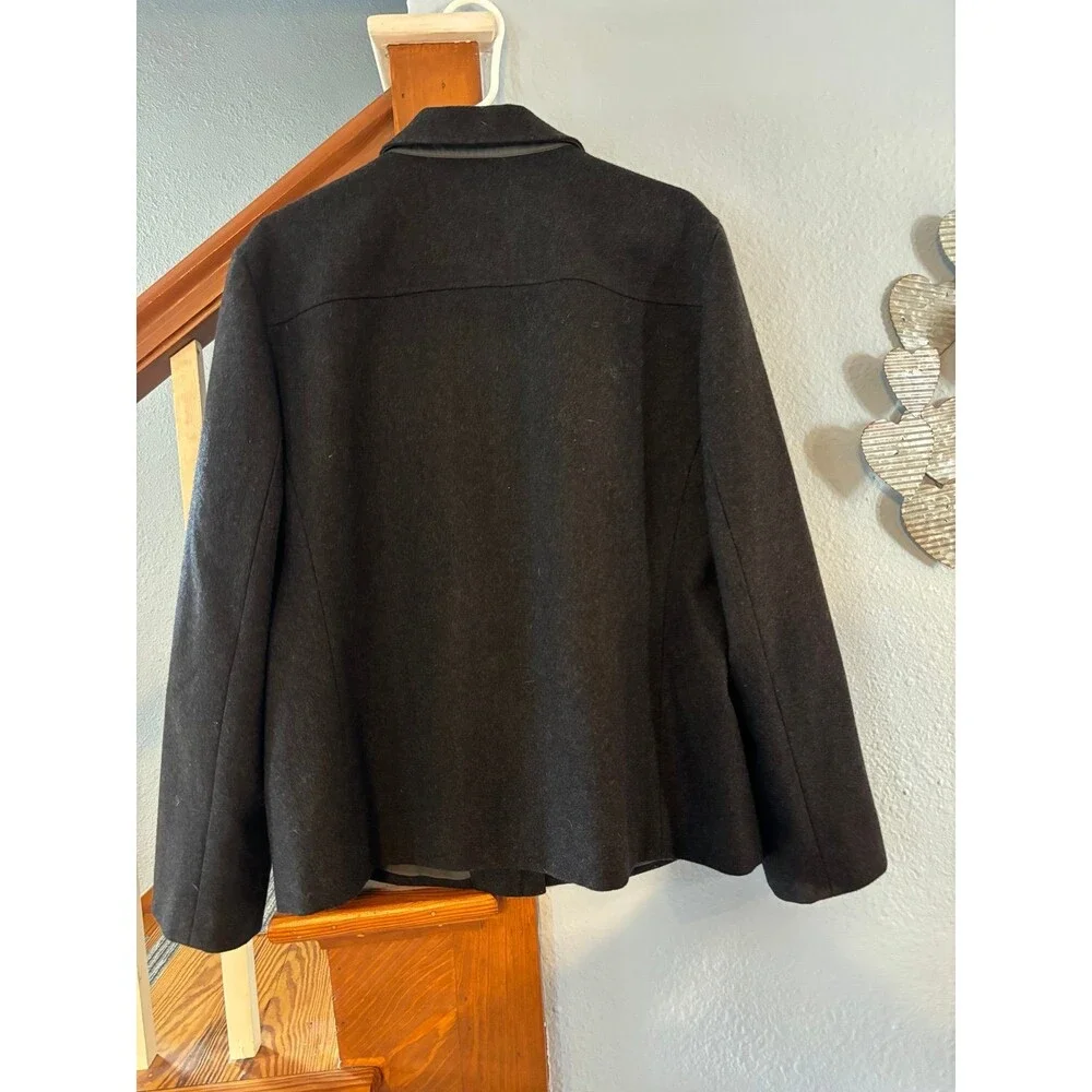 J.crew wool blend zip coat jacket dark charcoal gray women’s XL - Picture 7 of 10